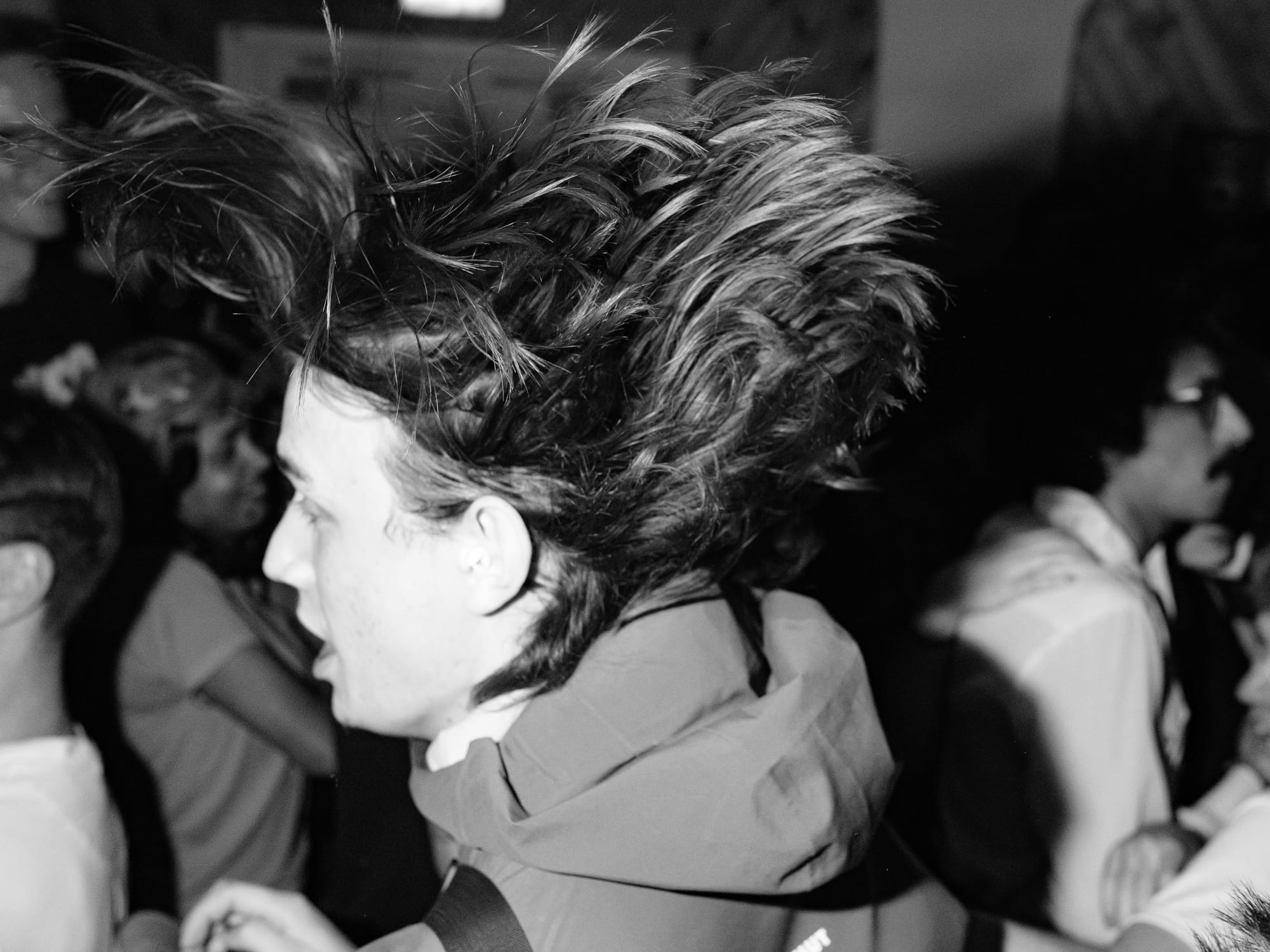 Someone whose hair is almost escaping them.