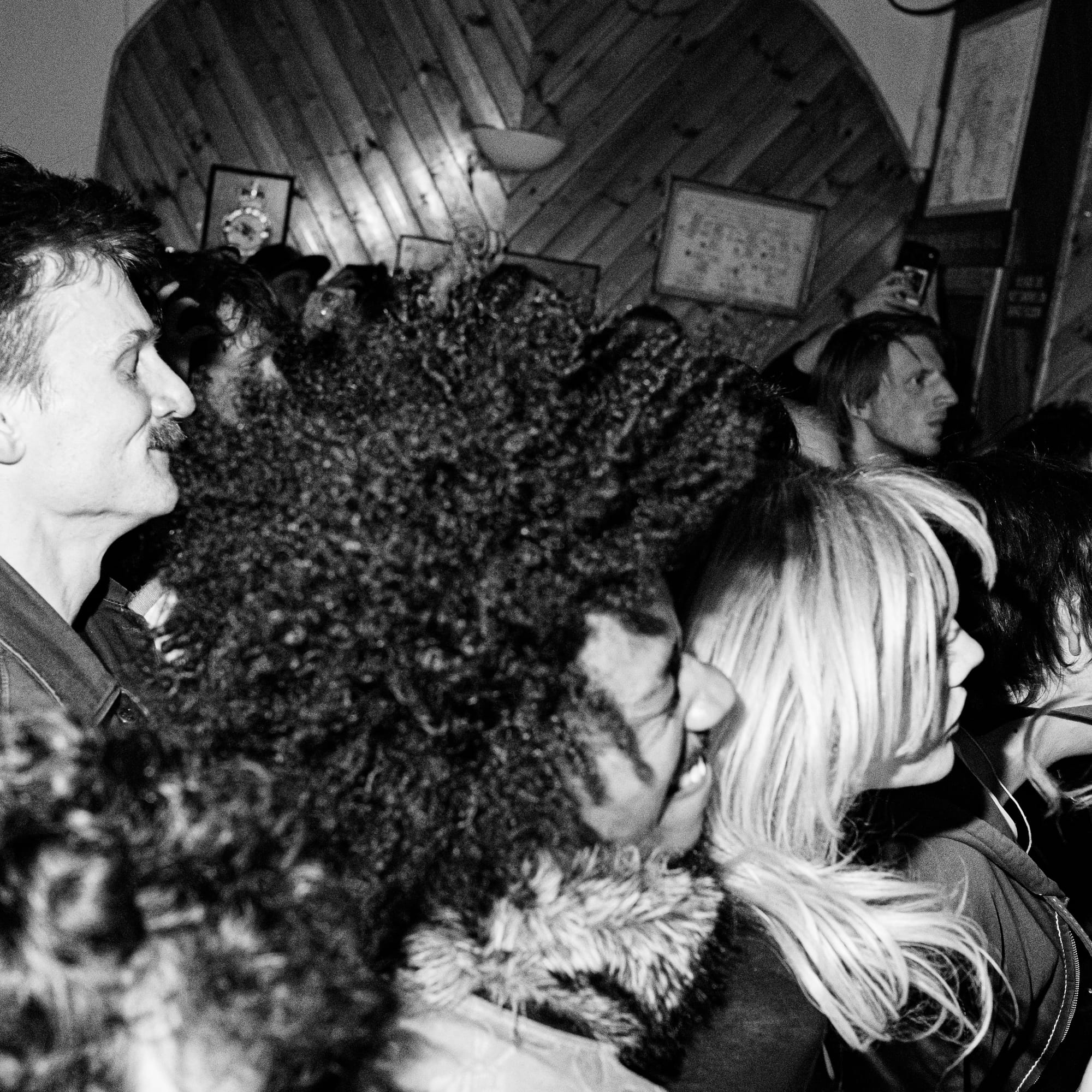 Someone with AMAZING hair at the Protomartyr gig.