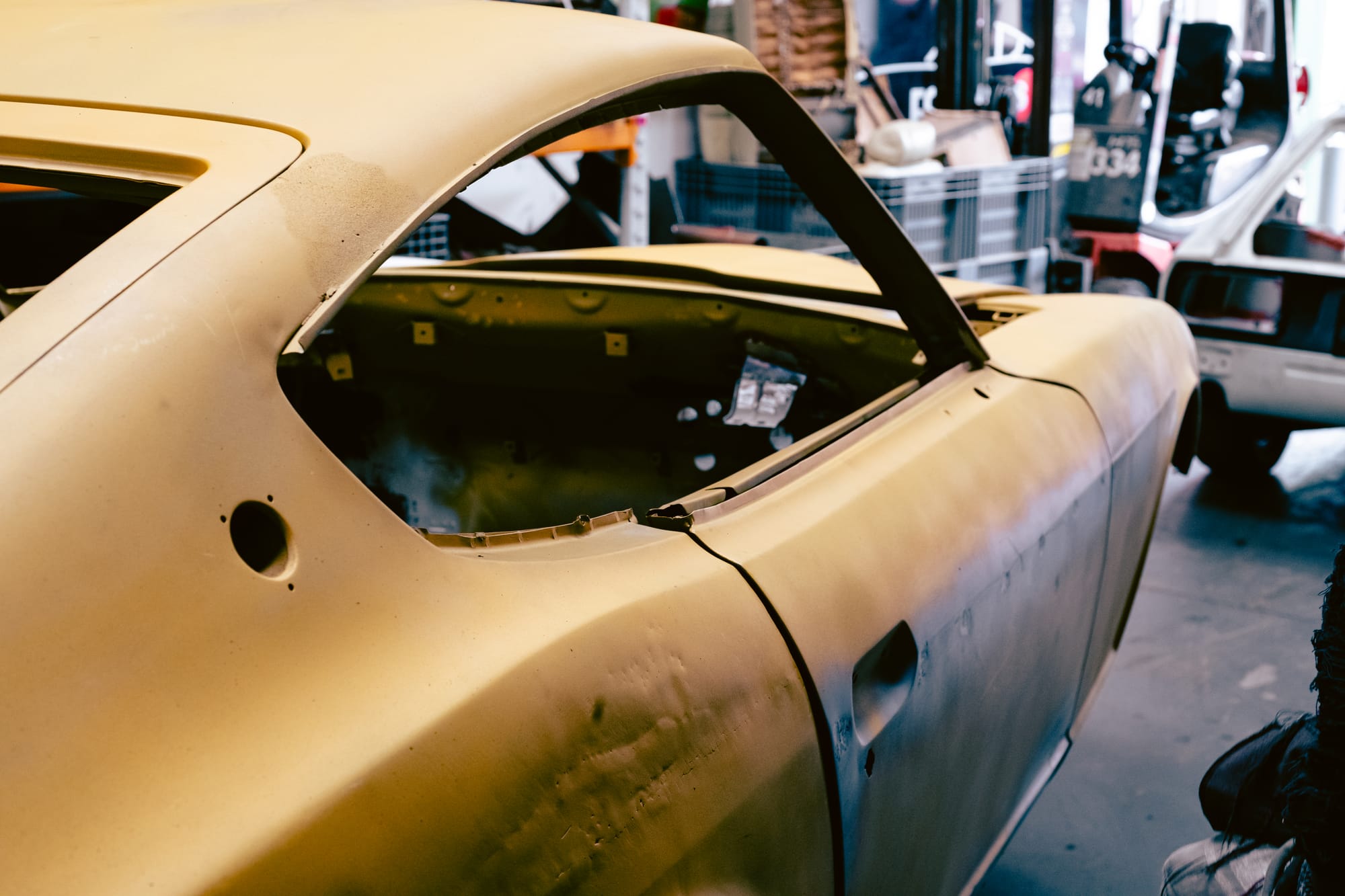 A husk of a Datsun 240Z.